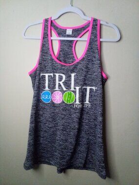 Sport Tek Tank Top Women M Active Athletic Sports Racer Back Gray